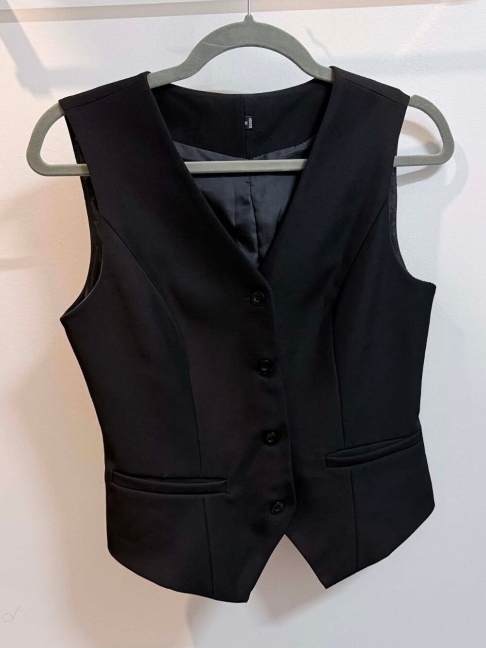 Tailored Black Blazer Vest